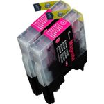 2 Pack Brother LC75M Magenta Compatible High-Yield Ink Cartridges (Replaces LC71M)