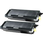 2 Pack Brother TN580 Black Compatible High-Yield Toner Cartridge (Replaces TN550)