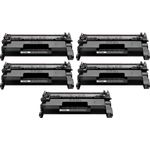 5 Pack HP 58X Black Compatible High-Yield Toner Cartridge (CF258X)