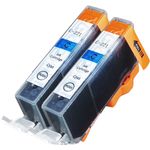 2 Pack Canon CLI-221C Cyan Compatible Ink Cartridges (2947B001)