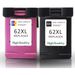 2 Pack HP 62XL High-Yield Remanufactured Ink Cartridges