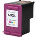 3 Pack HP 60XL High-Yield Remanufactured Ink Cartridges