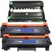 2 Brother TN760 Black Compatible High-Yield Toner & Drum Cartridge (Replaces TN730)