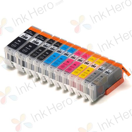 12 Pack Canon PGI-250XL & CLI-251XL Compatible High-Yield Ink Cartridges