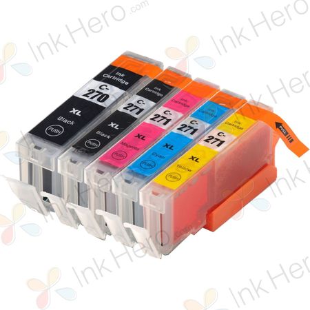 5 Pack Canon PGI-270XL & CLI-271XL Compatible High-Yield Ink Cartridges