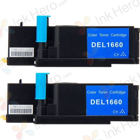 2 Pack Dell 332-0400 Cyan Compatible Toner Cartridges (5R6J0)