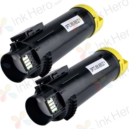 2 Pack Dell H625 / H825 Yellow Compatible High-Yield Toner Cartridges (3P7C4)