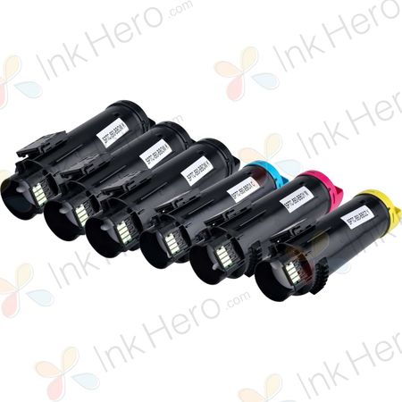 6 Pack Dell H625 / H825 Compatible High-Yield Toner Cartridges