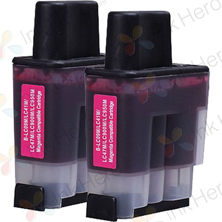 2 Pack Brother LC41M Magenta Compatible Ink Cartridges