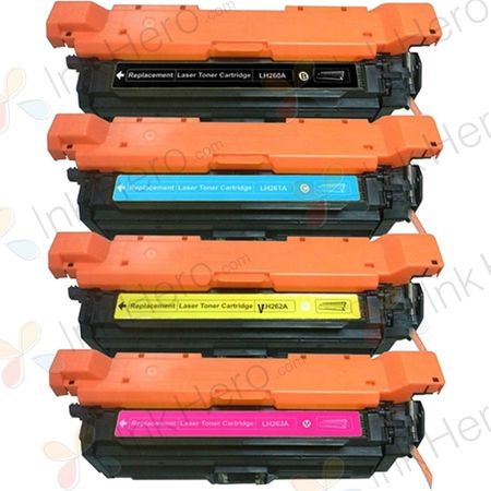 4 Pack HP 647A & 648A Remanufactured Toner Cartridges