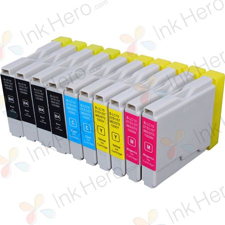 10 pack Brother LC51 Compatible Ink Cartridges