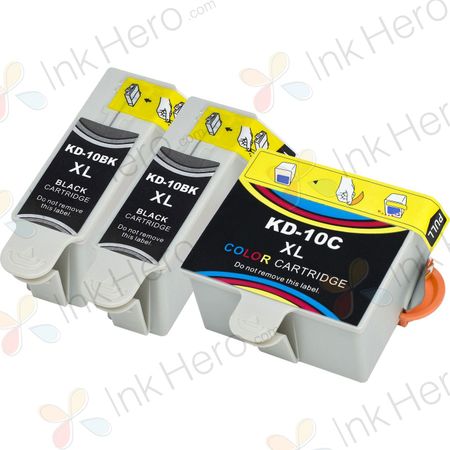 3 Pack Kodak 10XL Compatible High-Yield Ink Cartridges