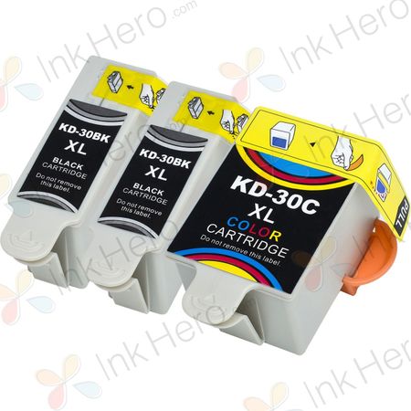 3 Pack Kodak 30XL Compatible High-Yield Ink Cartridges