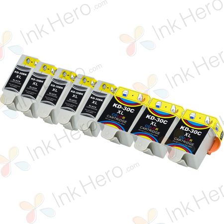 8 Pack Kodak 30XL Compatible High-Yield Ink Cartridges