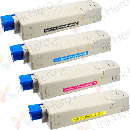 4 Pack OkiData Type C8 Compatible High-Yield Toner Cartridges