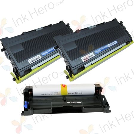 3 Pack Brother TN350 & DR350 Compatible Toner & Drum Cartridges