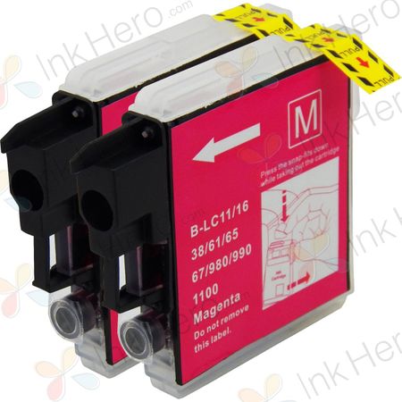 2 Pack Brother LC65M Magenta Compatible High-Yield Ink Cartridges