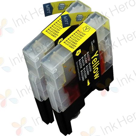 2 Pack Brother LC75Y Yellow Compatible High-Yield Ink (Replaces LC71Y)