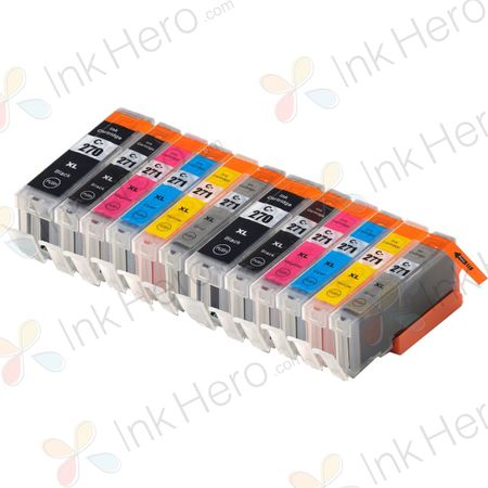 12 Pack Canon PGI-270XL & CLI-271XL Compatible High-Yield Ink Cartridges