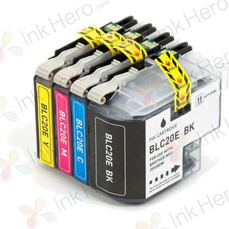 4 Pack Brother LC20E Compatible Extra High-Yield Ink Cartridges