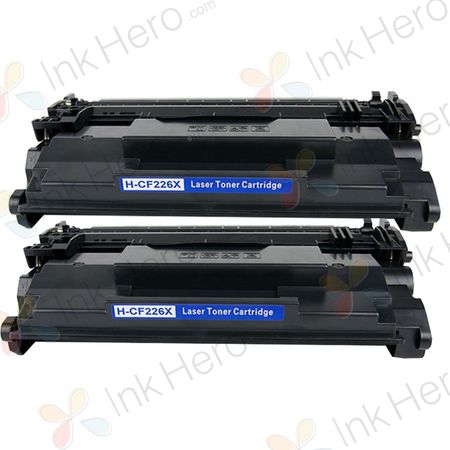 2 Pack HP 26X Black Compatible High-Yield Toner Cartridge (CF226X)