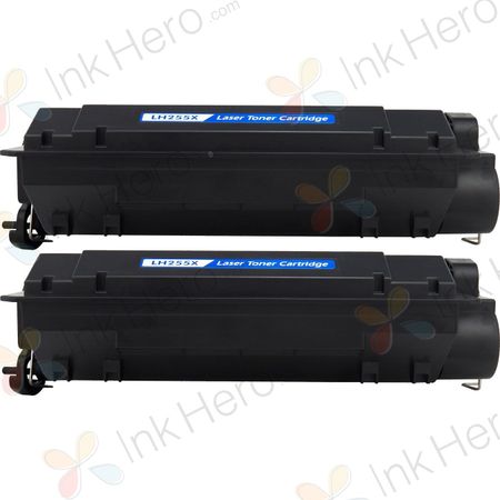 2 Pack HP 55X High-Yield Black Compatible Toner Cartridge (CE255X)