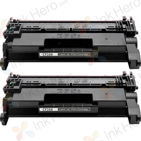 2 Pack HP 58X Black Compatible High-Yield Toner Cartridge (CF258X)