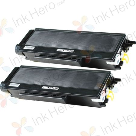 2 Pack Brother TN580 Black Compatible High-Yield Toner Cartridge (Replaces TN550)