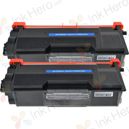 2 Pack Brother TN850 Black Compatible High-Yield Toner Cartridge (Replaces TN820)