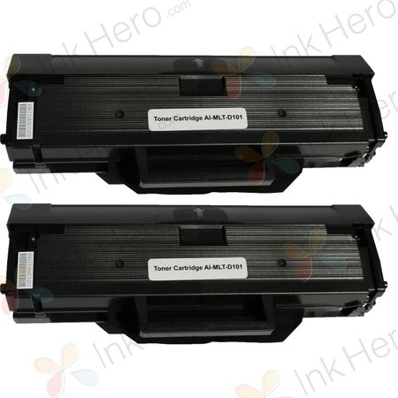 2 Pack Samsung MLT-D101S Black Compatible Toner Cartridge