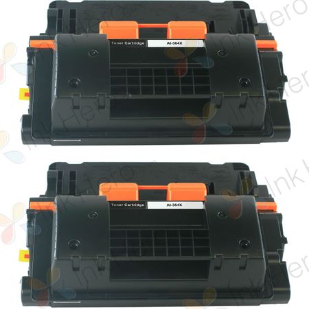 2 Pack HP 64X Black Compatible High-Yield Toner Cartridge (CC364X)