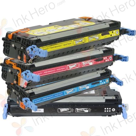 4 Pack HP 501A / 503A Remanufactured Toner Cartridges