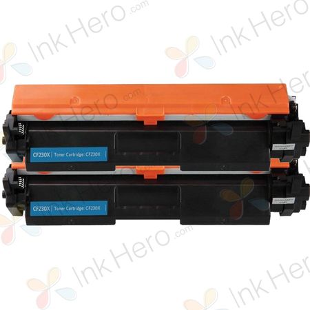 2 Pack HP 30X Black Compatible High-Yield Toner Cartridge (CF230X)