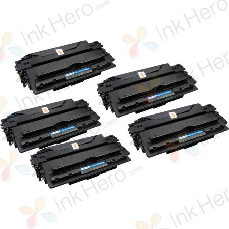 5 Pack HP 16A Black Remanufactured Toner Cartridge (Q7516A)