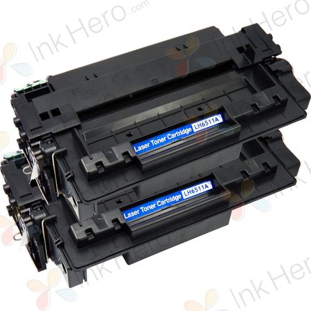 2 Pack HP 11A Black Remanufactured Toner Cartridge (Q6511A)