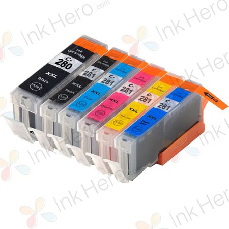 6 Pack Canon PGI-280XXL & CLI-281XXL Compatible Super High-Yield Ink Cartridges