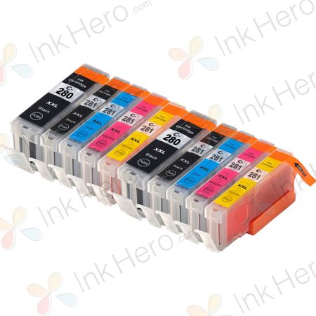 10 Pack Canon PGI-280XXL & CLI-281XXL Compatible Super High-Yield Ink Cartridges