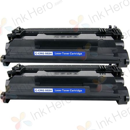 2 Pack Canon 052H Black Compatible High-Yield Toner Cartridge (2200C001)