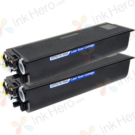 2 Pack Brother TN570 Black Compatible High-Yield Toner Cartridge (Replaces TN540)