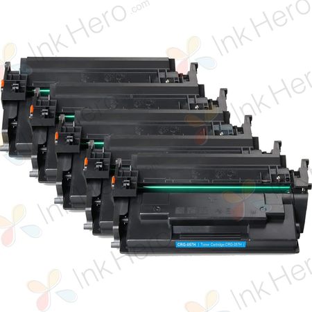 5 Pack Canon 057H High Yield Black Compatible Toner Cartridge (3010C001)