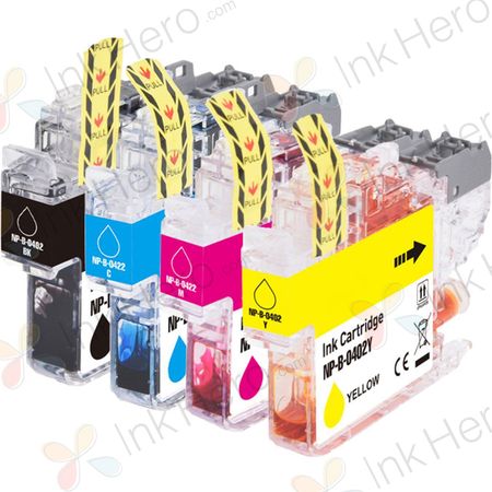 4 Pack Brother LC402 XL High-Yield Compatible Ink Cartridges