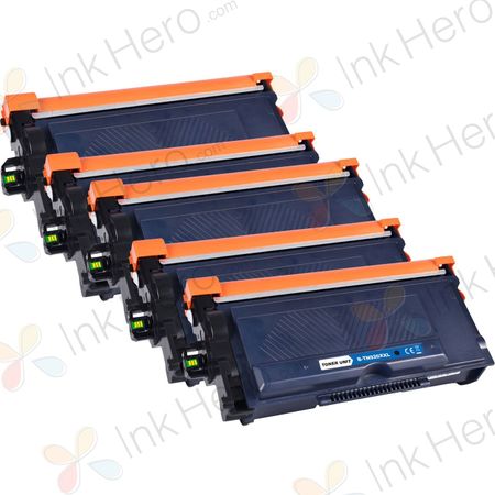 5 Pack Brother TN920XXL Black Compatible Extra High-Yield Toner Cartridge