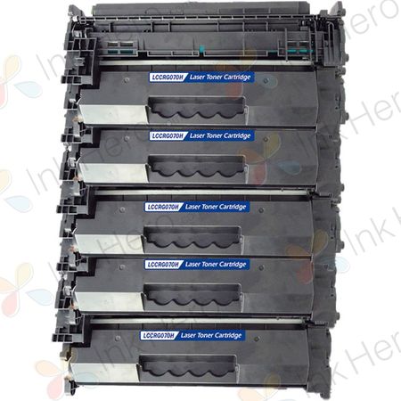 5 Pack Canon 070H High Yield Black Compatible Toner Cartridge (5640C001)