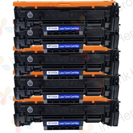 5 Pack HP 134X Black Compatible High-Yield Toner Cartridge (W1340X)