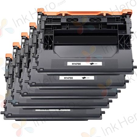 5 Pack HP 147X Black Compatible High-Yield Toner Cartridge (W1470X)