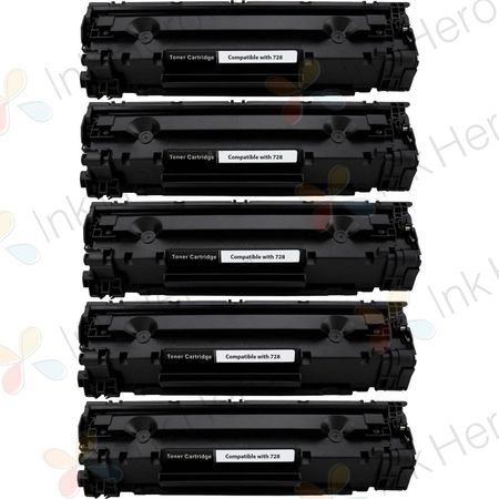 5 Pack Canon 128 Black Compatible Toner Cartridges (3500B001AA)