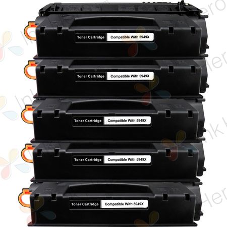 5 Pack HP 80X Black Compatible High Yield Toner Cartridge (CF280X)