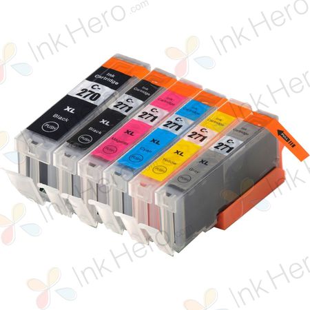 6 Pack Canon PGI-270XL & CLI-271XL Compatible High-Yield Ink Cartridges