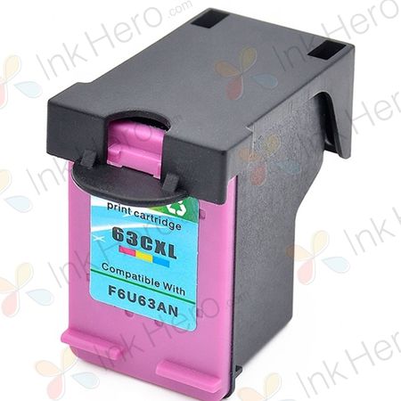 HP 63XL Color Remanufactured High-Yield Ink Cartridge (F6U63AN)