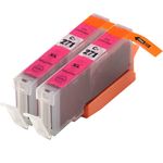 2 Pack Canon CLI-271XL Magenta Compatible High-Yield Ink Cartridges (0338C001)